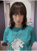 ドライパーマゆるめパーマウルフパーマミディアムパーマ銀座暗髪