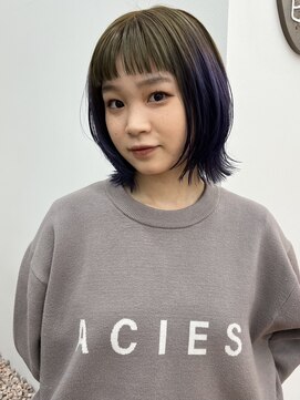 パークレーン アイス イヴェン(park lane ICI yeven) 秋◎韓国風レイヤーカット×デザインカラー暗髪オリーブYUKI