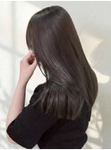 ダークブラウン 艶髪 顔周りカット 髪質改善ストレート