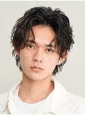 天神ツイストスパイラルパーマレットヘアマッシュウルフカット