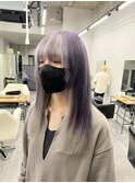 インナーカラー紫白/ハイトーンカラー/京都/三条河原町/髪質改善