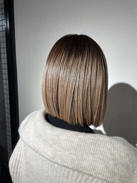 アローズ 久留米店(arose) ココアブラウン×テラコッタ大人可愛いミニボブ20代30代40代