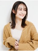 黒髪/グレーベージュ/レイヤーロング/前髪パーマ[新宿駅]
