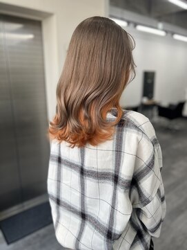 コード 四条河原町駅店(CHORD) インナーカラーミルクティー×オレンジ/京都三条河原町/髪質改善