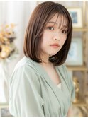 流し前髪アッシュオリーブ内巻きワンカールa志木20代30代40代