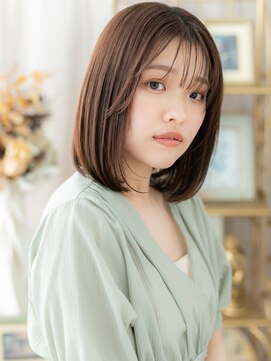 カバーヘア ブリス 志木南口駅前店(COVER HAIR bliss) 流し前髪アッシュオリーブ内巻きワンカールa志木20代30代40代