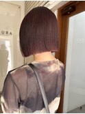 ボルドーカラー×丸くならい切りっぱなしボブ　表参道美容院