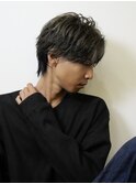 メンズウルフセンターパート