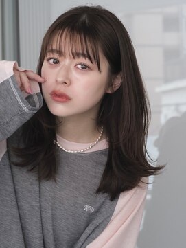 ガーデンヨコハマエスト(GARDEN YOKOHAMA est) イメチェン　ミディアムレイヤー　フルバング　美髪　外ハネ