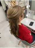 ミックス巻きハーフアップ