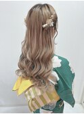 ゆかたハーフアップスタイル/10代20代/可愛いアレンジ
