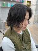 大人のメンズボブ×スパイラルパーマスタイル