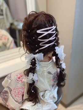 ヘアセットサロン ミント(Hair set salon MINT) レースアップ編みおろしツイン