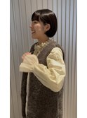 頭を小さく見せる耳にかけてもかわいいコンパクトボブ