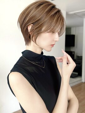 セイドット リー(Say. Ree) say.ショートボブ耳掛けショートローズブラウンピンクベージュ