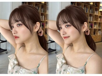 アグ ヘアー リリック せんげん台店(Agu hair lyric)の写真/計算された顔回りカットで小顔効果も叶う★アップスタイルで結んでもかわいいモテStyleに♪【せんげん台】