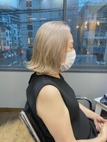 ヘアアンドメイク エジェリ(hair&make egerie) 【白髪ぼかし ハイトーン ブリーチ ボブ】