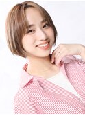 大人可愛い小顔美髪ツヤ髪くすみブラウンセンター分けボブAA5