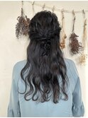 ハーフアップヘアアレンジ