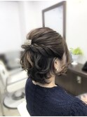 編み込み × ハーフアップアレンジ【別府】