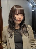 【中澤彩乃】レイヤーロングウルフカットぱっつん前髪ブラウン