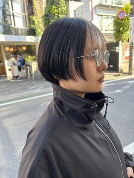 ノス 表参道(NOOS) 切りっぱなしボブピンクブラウン