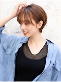 コンパクト 丸みショート 大人かわいい シアーブラウン