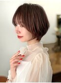 ショートボブ髪型30代40代50代前髪あり前髪なし面長丸顔【倉田】