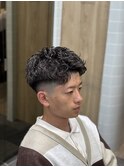 ローフェードカット＋ピンパーマ