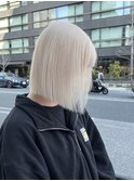 ハイトーンボブ/ホワイトブロンドブリーチダブルカラー/髪質改善