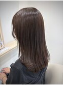 アッシュベージュ/透明感カラー/ミディアム