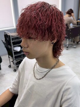 オゼル(OZEL) ミニウルフチェリーブラウンホワイトグレージュフェザーパーマ