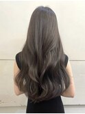 グレージュブリーチなしダブルカラー美髪ロング【横浜】