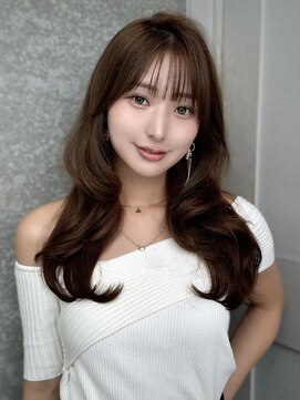 シーシンジュク 新宿南口(Sea shinjuku) ココアベージュ×レイヤー[小顔/黒髪/オリーブグレー]