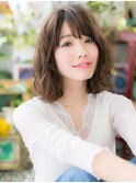 抜け感ヘア根元パーマ小顔ミディアムレイヤーc720代30代40代