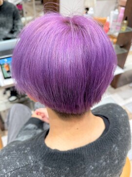 TJ天気予報 3t 日進店 メンズ/メンズカット/メンズブリーチ/パープル/デザインカラー