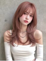 サロンドアイ(salon de i)&nbsp;韓国風ウェーブレイヤー × ピンクベージュ
