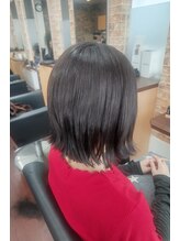 ルッカヘアガーデン 鶴ヶ島店&nbsp;外ハネボブ/切りっぱなし/濡れ髪風