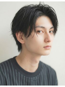 トニーアンドガイ メン 与野駅前店(TONI&GUY MEN) アッシュブラックビジカジセンター分け小顔メンズショートp1与野
