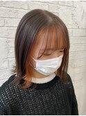 顔周りインナーカラーコーラルベージュ7037