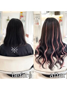 ヴォーグ(VOGUE) シールエクステでカラーハイライト☆