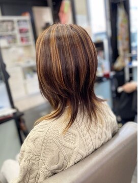 びゃんびゃん 浅水本店 アンブレラカラー/似合わせカット/大人ガーリー/イメチェン