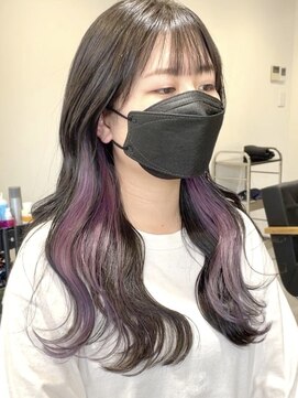 ツキ 横浜店(tuki) ペールラベンダー×インナーカラー×イヤリングカラー