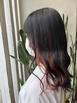 アン(Hair make un) 【インナーカラー】レッドオレンジ♪