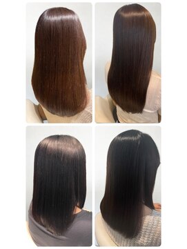 美容室フルール 20代30代40代髪質改善カラーアッシュベージュ艶感ストレート