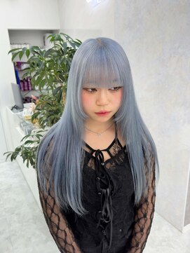 リル 溝の口(LiL) イメチェン/水色カラー/フルバング/似合わせカット/溝の口駅