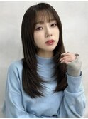 美髪大人可愛い大人美人ヘルシースタイルシースルーバング