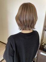 リュンヌ 門前仲町(lune)&nbsp;切りっぱなしボブハイライトベージュカラーショートレイヤーロブ