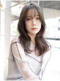 くびレイヤー/グレージュアッシュ/ニュアンスロング/自由が丘