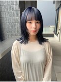 【snuw mina】レイヤーカット/ブルーカラー/顔周りカット